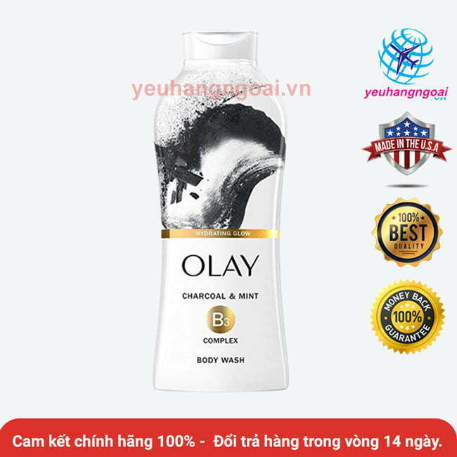 Sữa Tắm Olay Than Hoạt Tính Và Bạc Hà Charcoal & Mint 650ml Của Mỹ