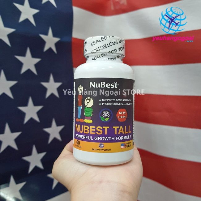 Viên Uống Hỗ Trợ Tăng Chiều Cao Cho Bé Từ 5 Tuổi Nubest Tall 60 Viên Của Mỹ.