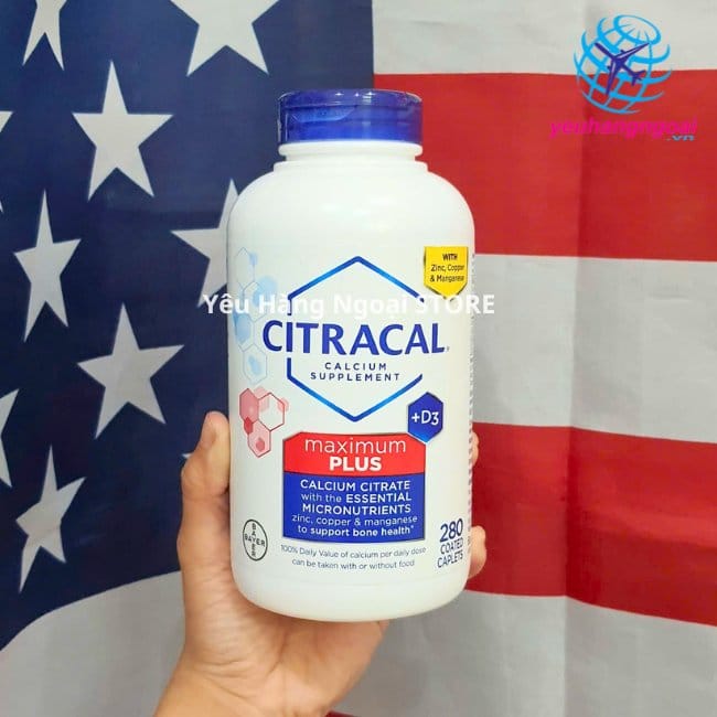 Viên Uống Bổ Sung Canxi Hỗ Trợ Xương Khớp Citracal Calcium Maximum Plus 280 viên.