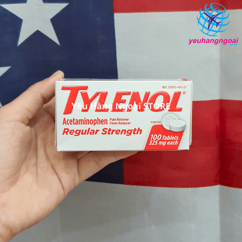 Viên Uống Giảm Đau, Hạ Sốt Tylenol Acetaminophen Regular Strength 325mg 100 Viên Của Mỹ