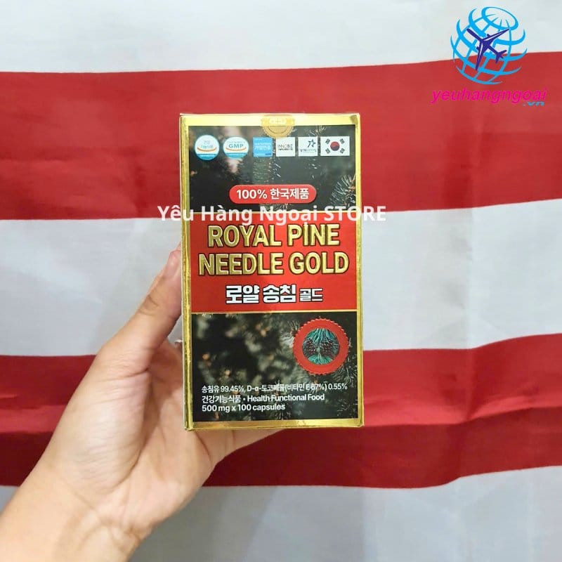 Viên Uống Tinh Dầu Thông Đỏ Royal Pine Needle Gold 100 viên Hàn Quốc.