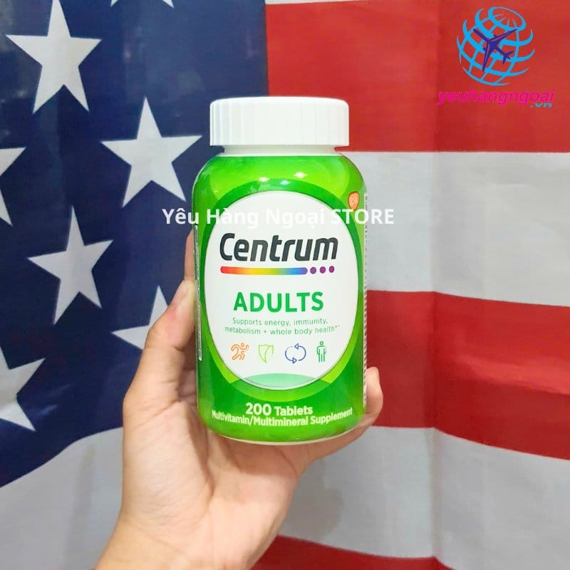 Vitamin Tổng Hợp Centrum Adults 200 Viên Cho Nam Và Nữ Dưới 50 Tuổi Của Mỹ.
