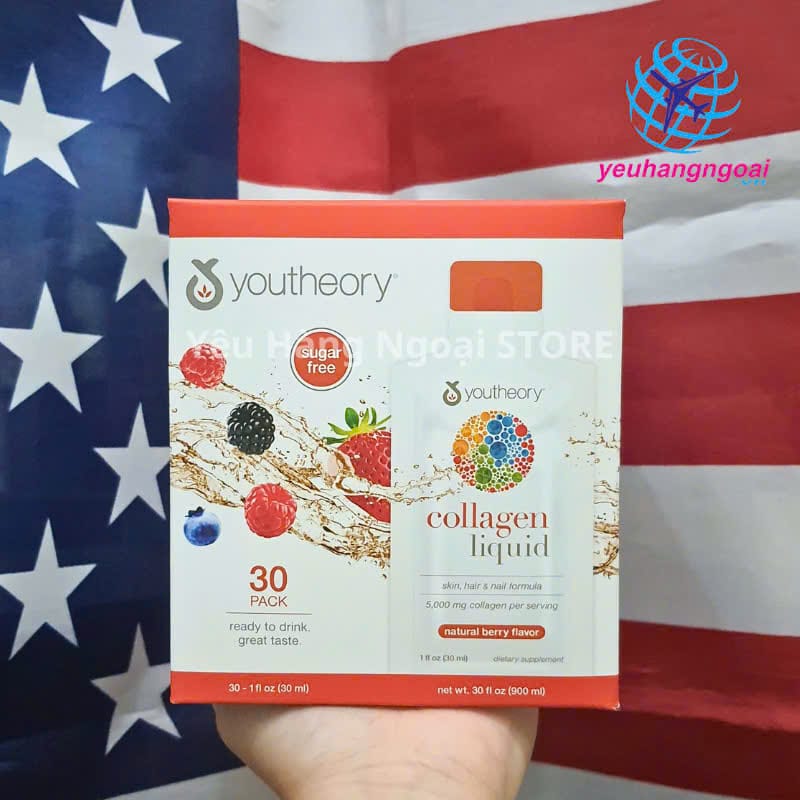 Collagen Nước Youtheory Collagen Liquid 30ml x30 gói của Mỹ.